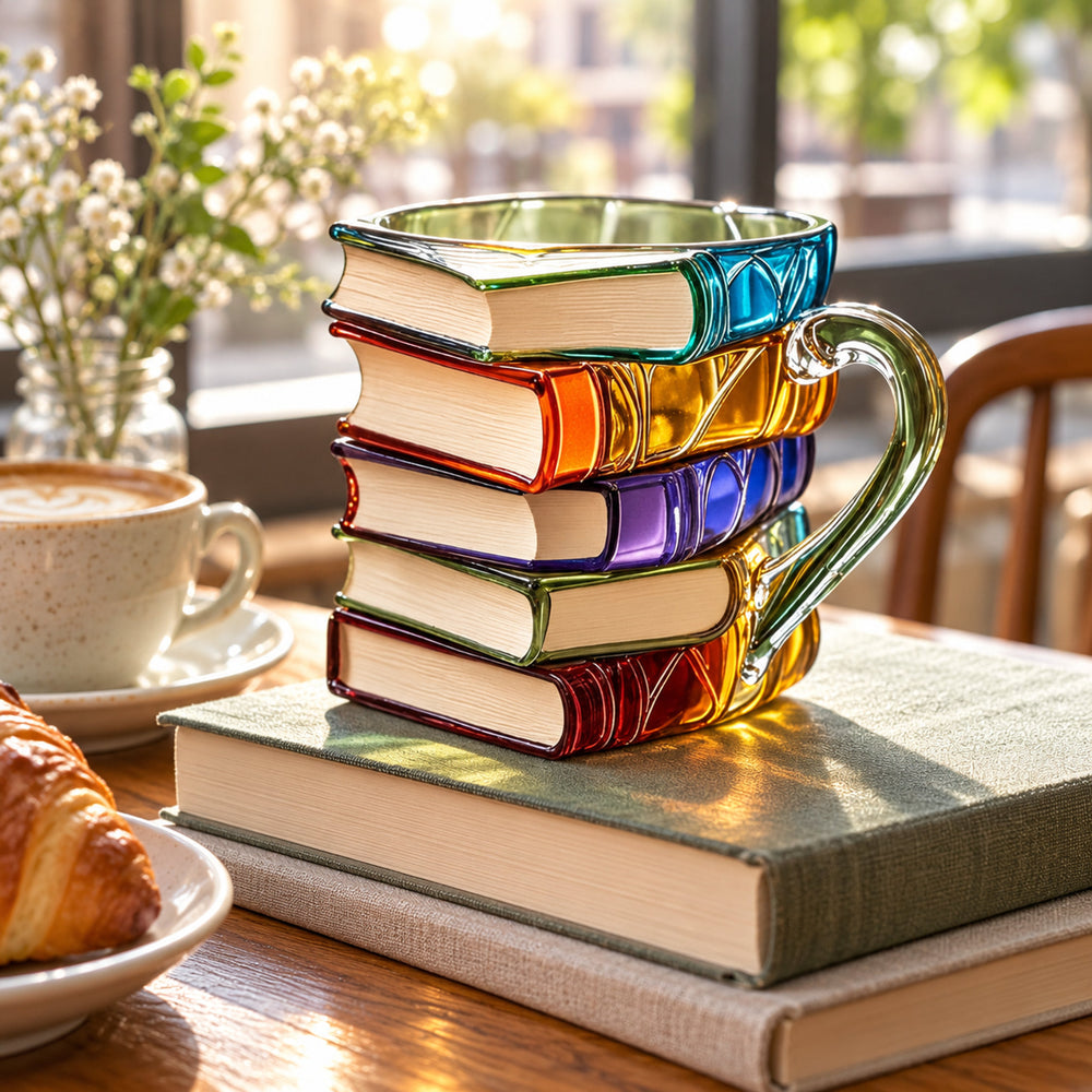 Aurora Book Stack Glass Mug