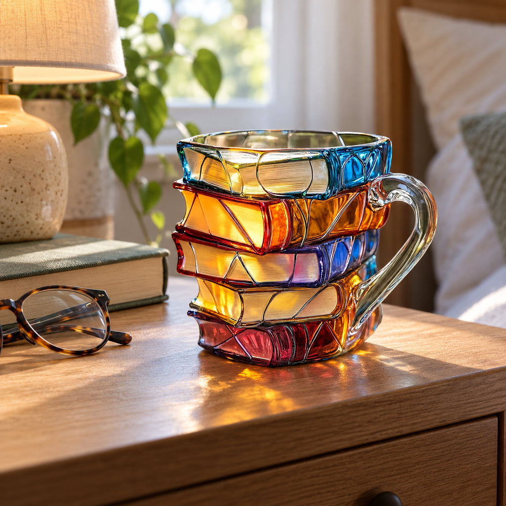 Book Lover's Stained-Glass Mug