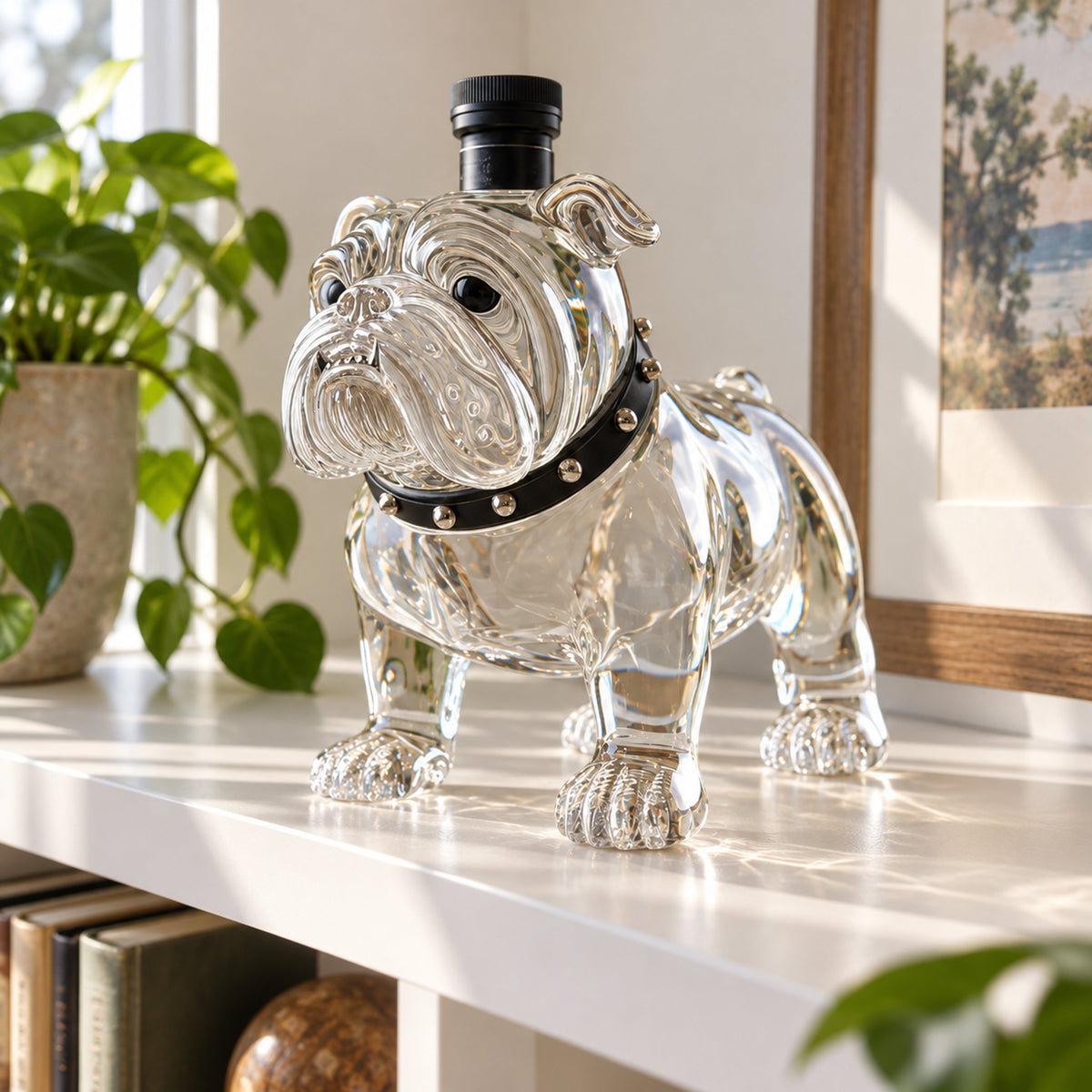 Bulldog Whisky Decanter, close-up
