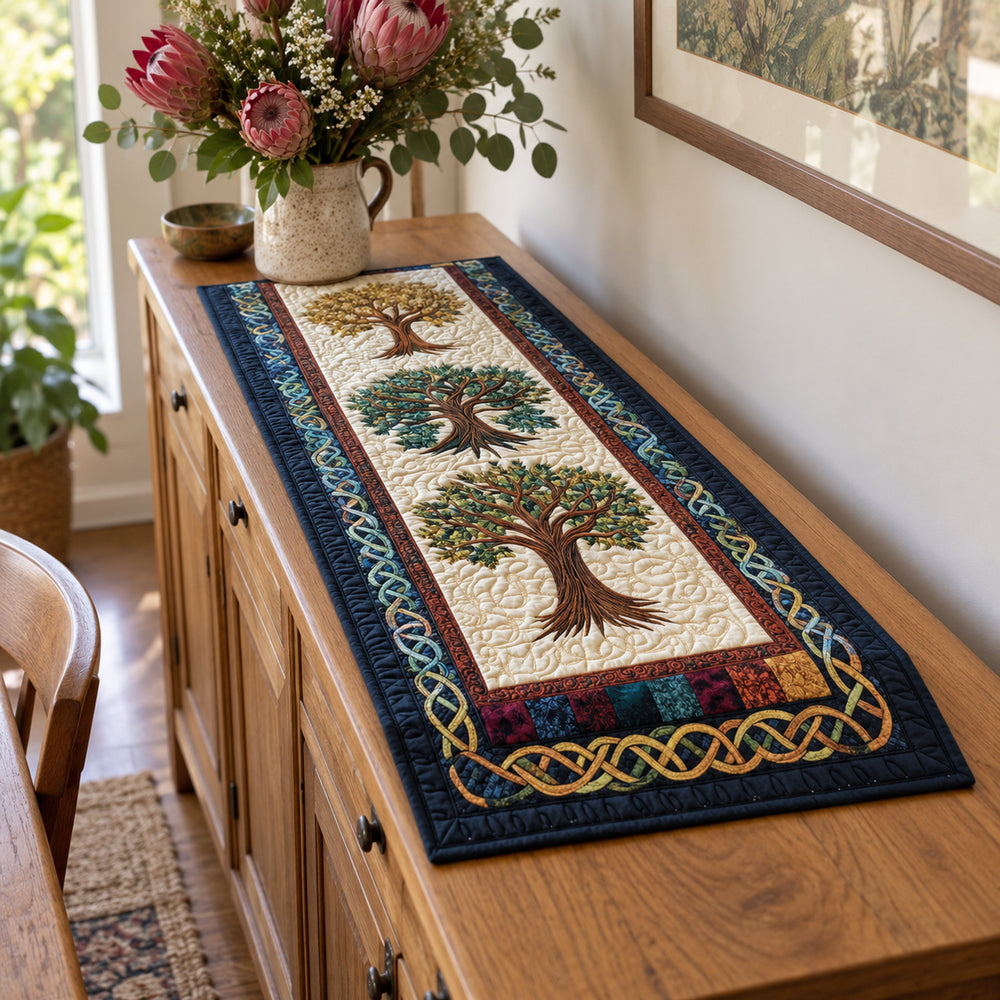 Celtic Tree of Life Quilted Table Runner