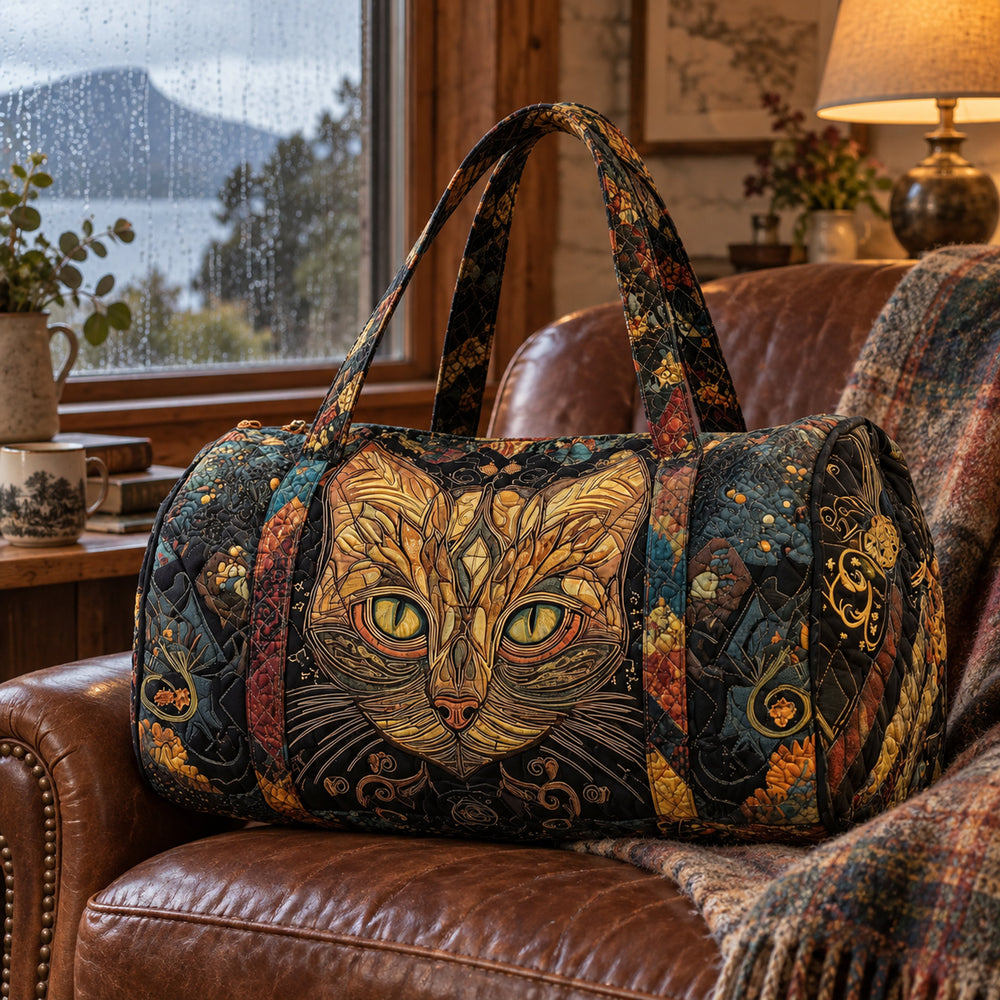 Golden Tabby Quilted Weekender Bag