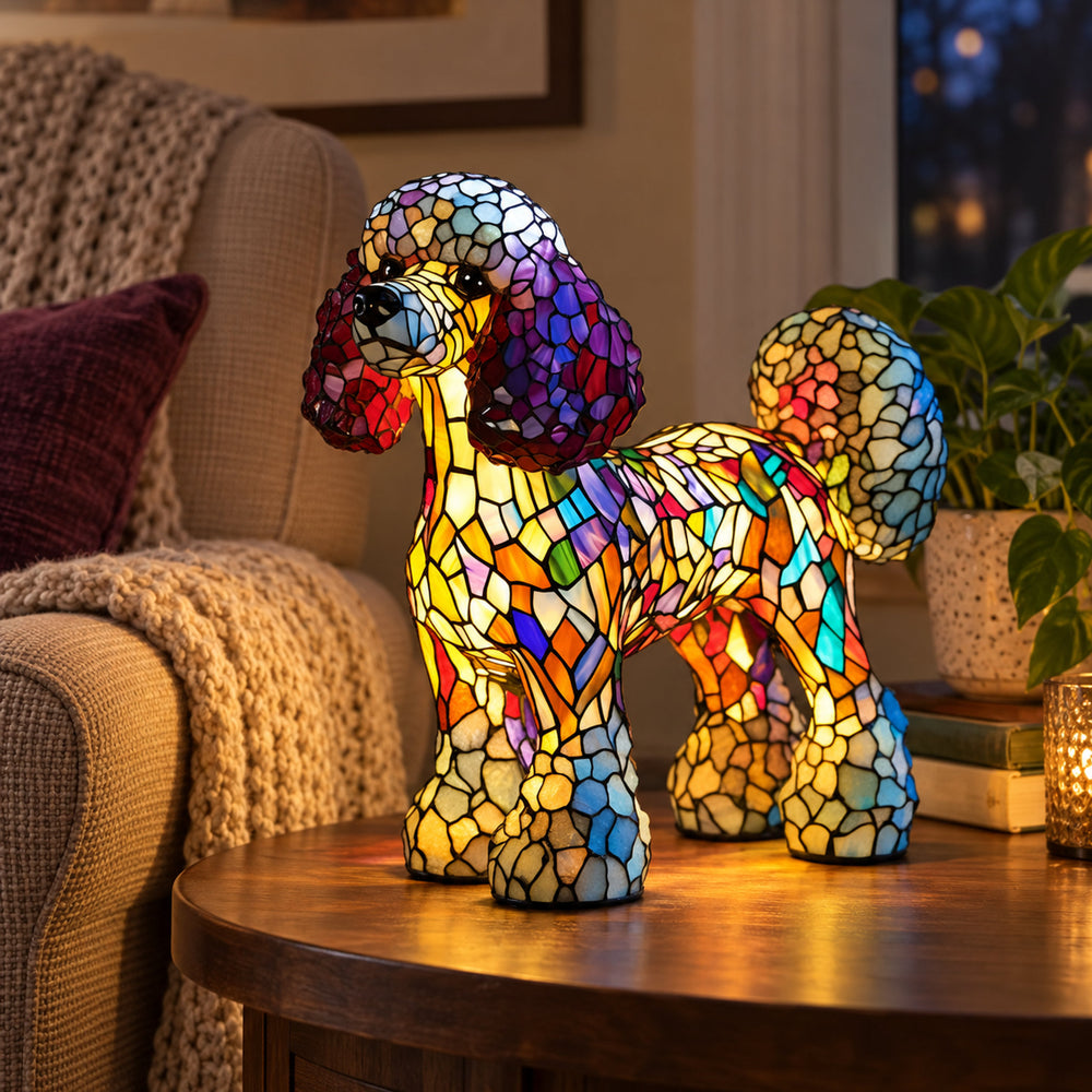 Molly Poodle Mosaic Lamp
