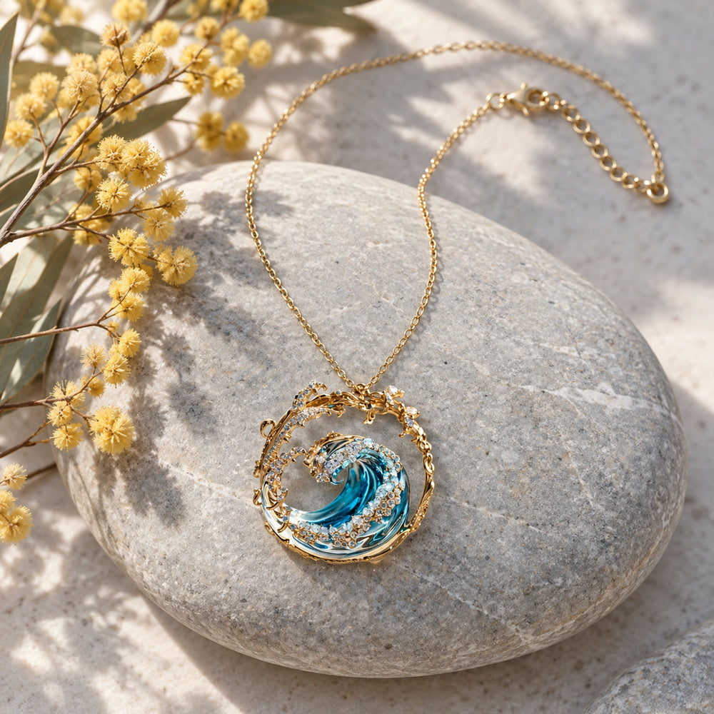 Ocean Wave Pendant Necklace