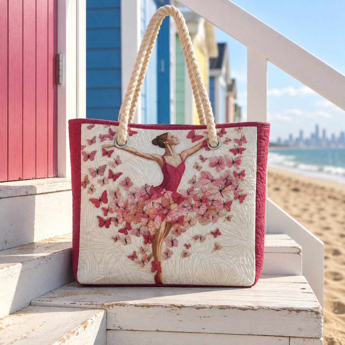 Petal Ballerina Quilted Beach Bag