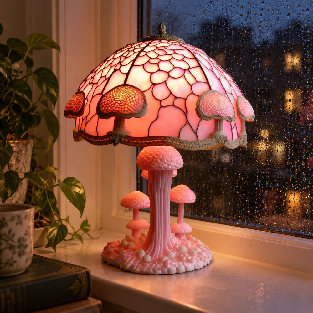Pink Blush Mushroom Lamp