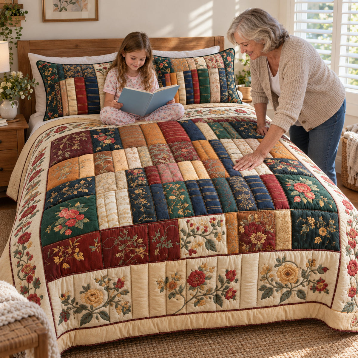 Reader's Retreat Quilted Coverlet Set, styled at home