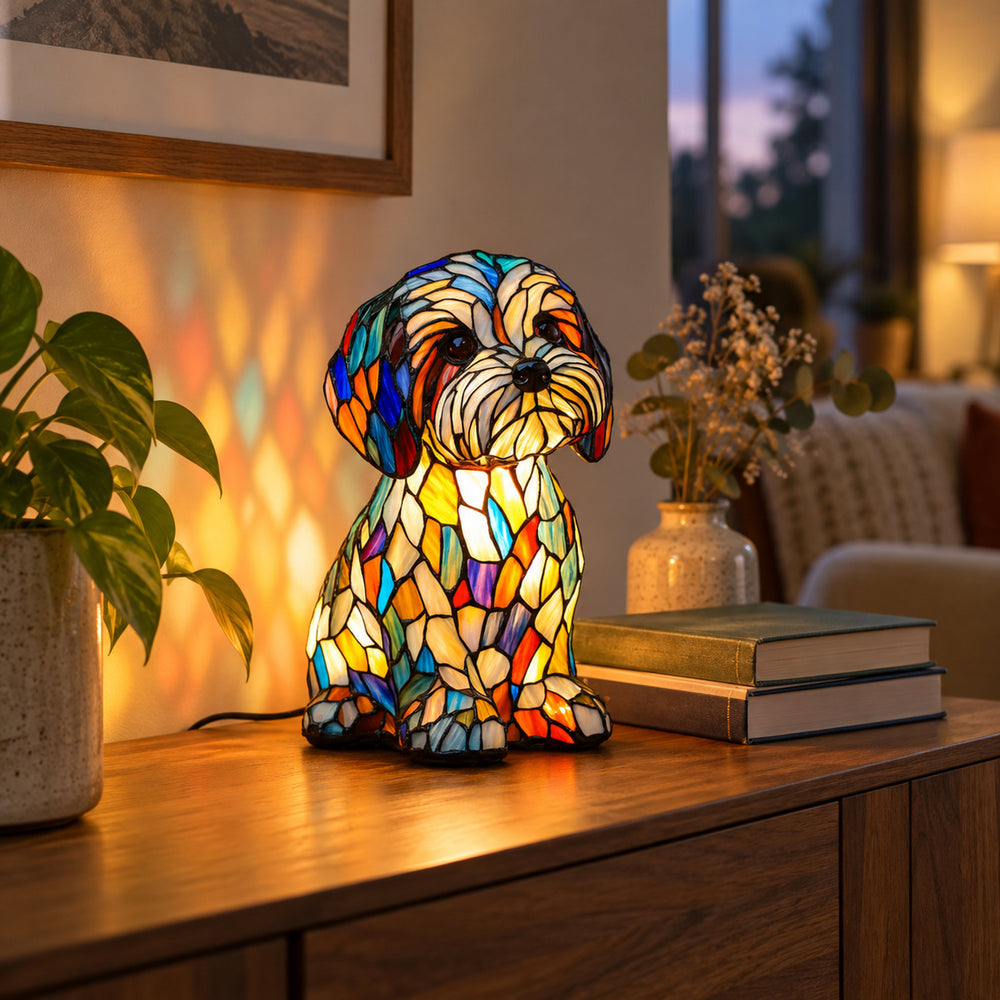 Sam Shih Tzu Mosaic Lamp