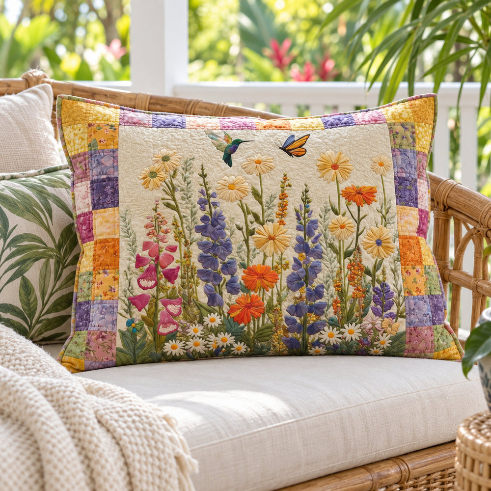 Timeless Wildflowers Quilted Cushion Cover