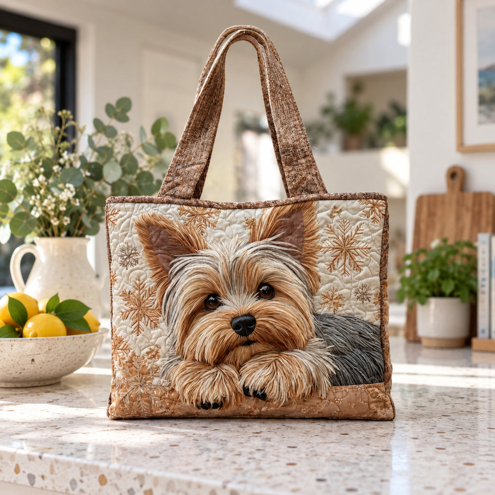 Yorkie Quilted Tote